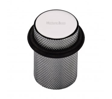 Heritage Brass V1085 Knurled Floor Door Stop - Polished Chrome