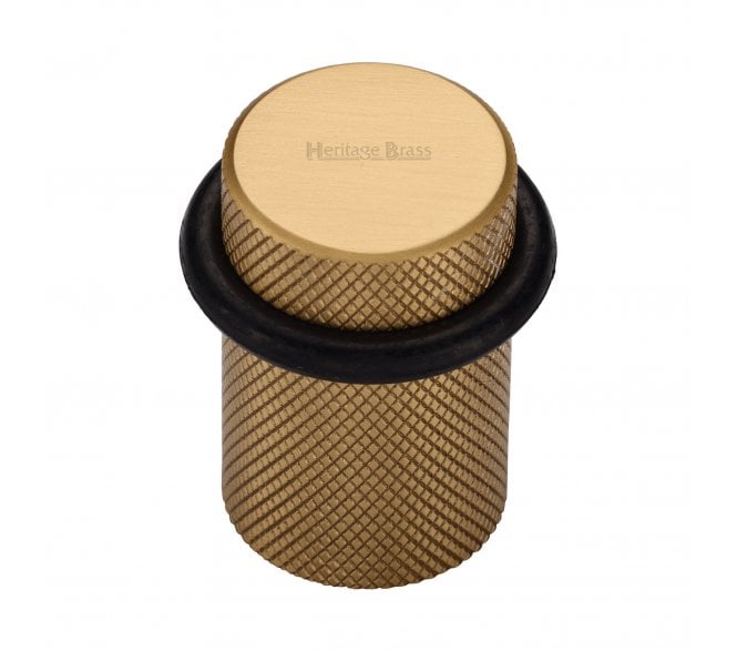 Heritage Brass V1085 Knurled Floor Door Stop - Satin Brass