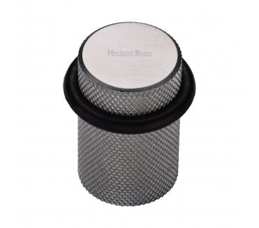 Heritage Brass V1085 Knurled Floor Door Stop - Satin Chrome