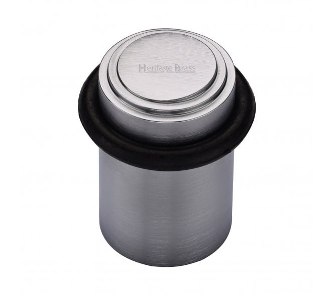Heritage Brass V1086 Stepped Floor Door Stop - Satin Chrome