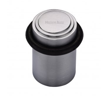 Heritage Brass V1086 Stepped Floor Door Stop - Satin Chrome
