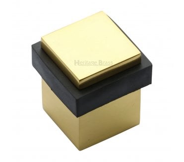 Heritage Brass V1089 Square Mounted Floor Doorstop - Polished Brass