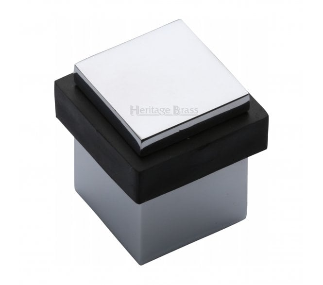 Heritage Brass V1089 Square Mounted Floor Doorstop - Polished Chrome
