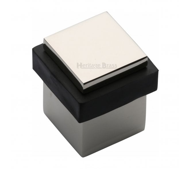 Heritage Brass V1089 Square Mounted Floor Doorstop - Polished Nickel