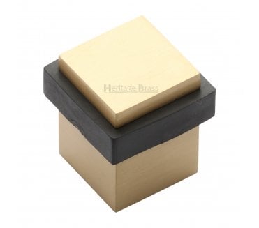 Heritage Brass V1089 Square Mounted Floor Doorstop - Satin Brass