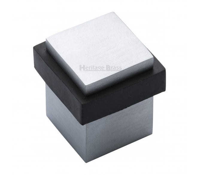 Heritage Brass V1089 Square Mounted Floor Doorstop - Satin Chrome