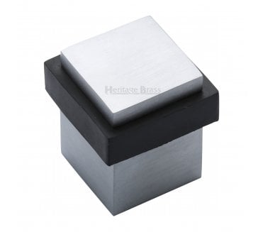 Heritage Brass V1089 Square Mounted Floor Doorstop - Satin Chrome