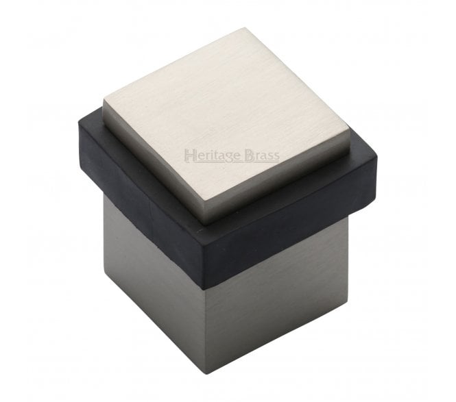 Heritage Brass V1089 Square Mounted Floor Doorstop - Satin Nickel