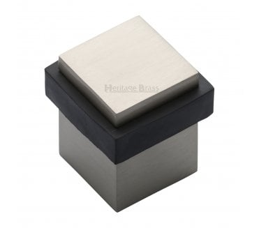 Heritage Brass V1089 Square Mounted Floor Doorstop - Satin Nickel