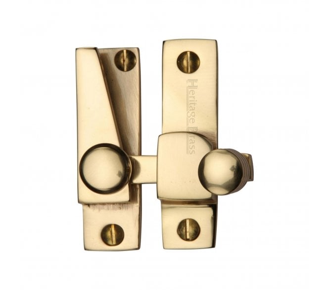 Heritage Brass V1105 Grooved Hook Sash Fastener - Polished Brass