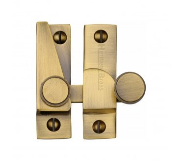 Heritage Brass V1106 Lined Hook Sash Fastener - Antique Brass