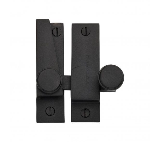 Heritage Brass V1106 Lined Hook Sash Fastener - Matt Black