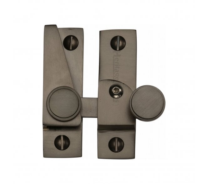 Heritage Brass V1106L Lined Hook Sash Fastener (Lockable) - Matt Bronze
