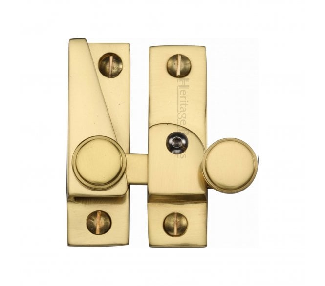 Heritage Brass V1106L Lined Hook Sash Fastener (Lockable) - Polished Brass