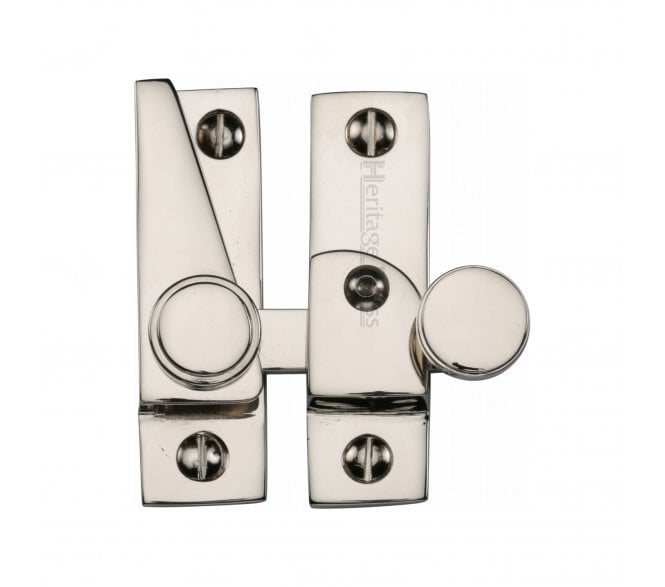 Heritage Brass V1106L Lined Hook Sash Fastener (Lockable) - Polished Nickel