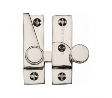 Heritage Brass V1106L Lined Hook Sash Fastener (Lockable) - Polished Nickel