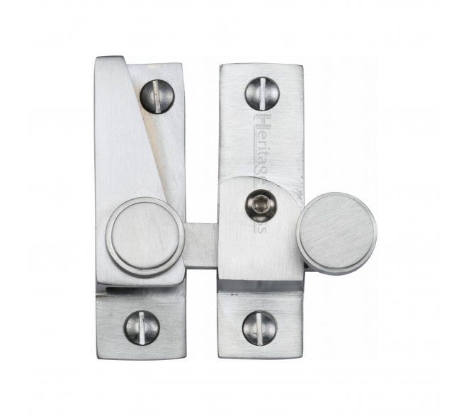 Heritage Brass V1106L Lined Hook Sash Fastener (Lockable) - Satin Chrome