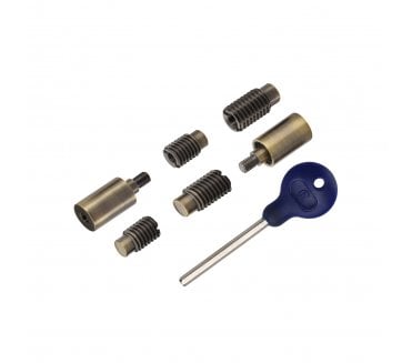 Heritage Brass V1108 Sash Window Sash Stops (Pair) W/ Key - Antique Brass