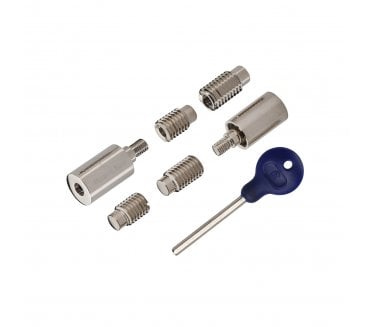 Heritage Brass V1108 Sash Window Sash Stops (Pair) W/ Key - Polishd Nickel