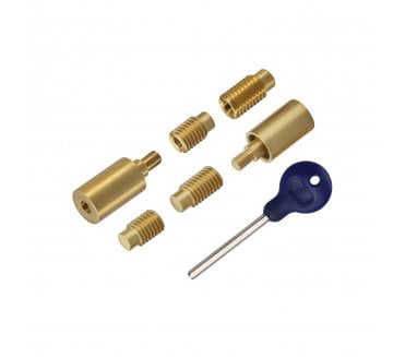 Heritage Brass V1108 Sash Window Sash Stops (Pair) W/ Key - Satin Brass