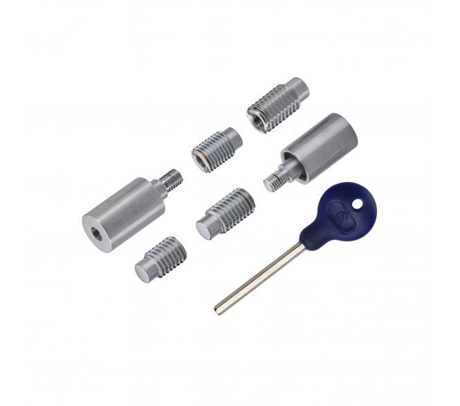 Heritage Brass V1108 Sash Window Sash Stops (Pair) W/ Key - Satin Chrome