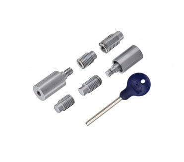 Heritage Brass V1108 Sash Window Sash Stops (Pair) W/ Key - Satin Chrome