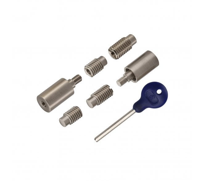 Heritage Brass V1108 Sash Window Sash Stops (Pair) W/ Key - Satin Nickel