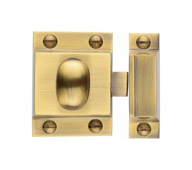 Heritage Brass V1112 Cupboard Latch With Oval Turn - Antique Brass