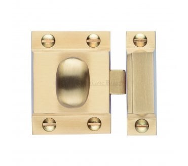Heritage Brass V1112 Cupboard Latch With Oval Turn - Satin Brass