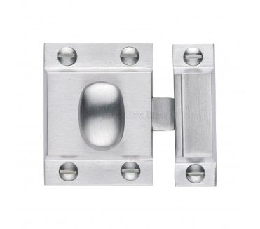 Heritage Brass V1112 Cupboard Latch With Oval Turn - Satin Chrome