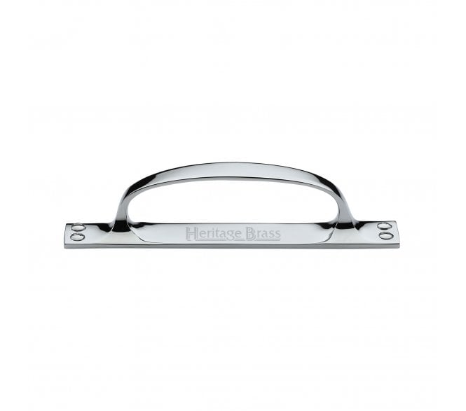 Heritage Brass V1142 Cabinet Pull Handle On Plate 172mm - Polished Chrome