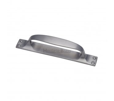 Heritage Brass V1142 Cabinet Pull Handle On Plate 172mm - Satin Chrome