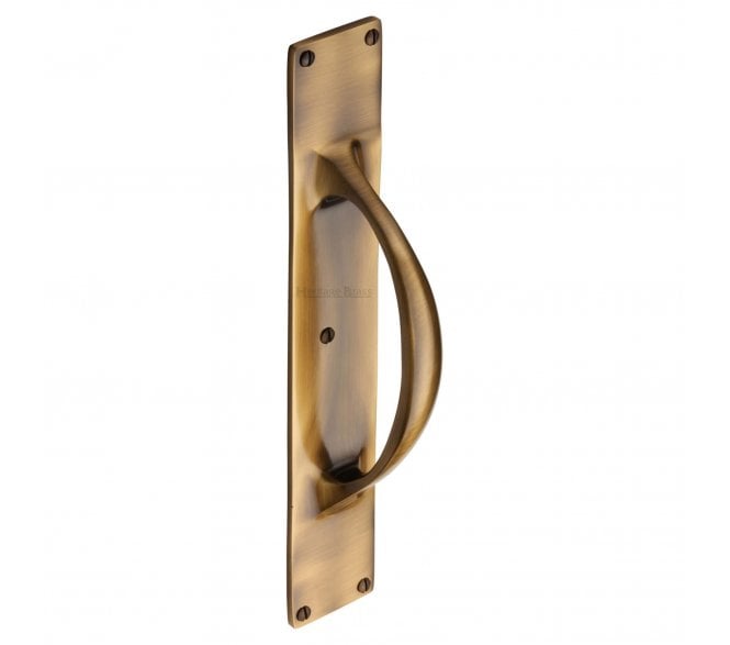 Heritage Brass V1155 One-Piece Pull Handle On 303x53mm Backplate - Antique Brass