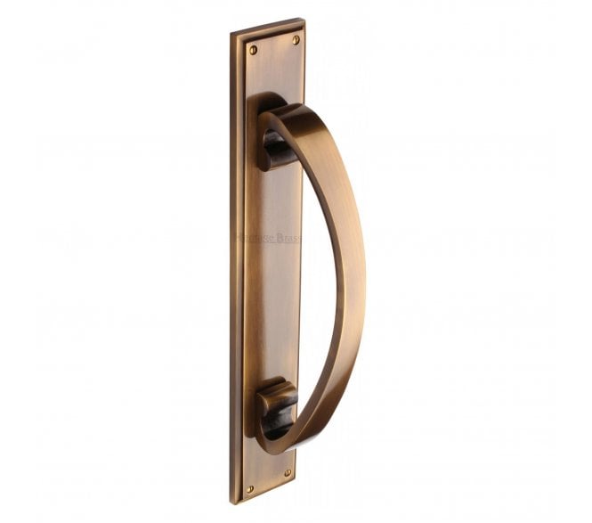 Heritage Brass V1162 Large Pull Handle On 460x76mm Backplate - Antique Brass