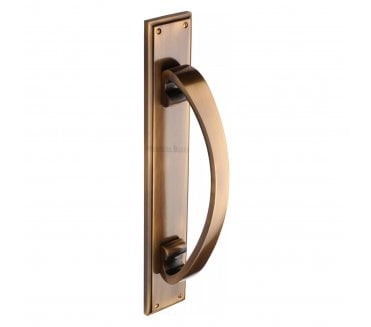 Heritage Brass V1162 Large Pull Handle On 460x76mm Backplate - Antique Brass