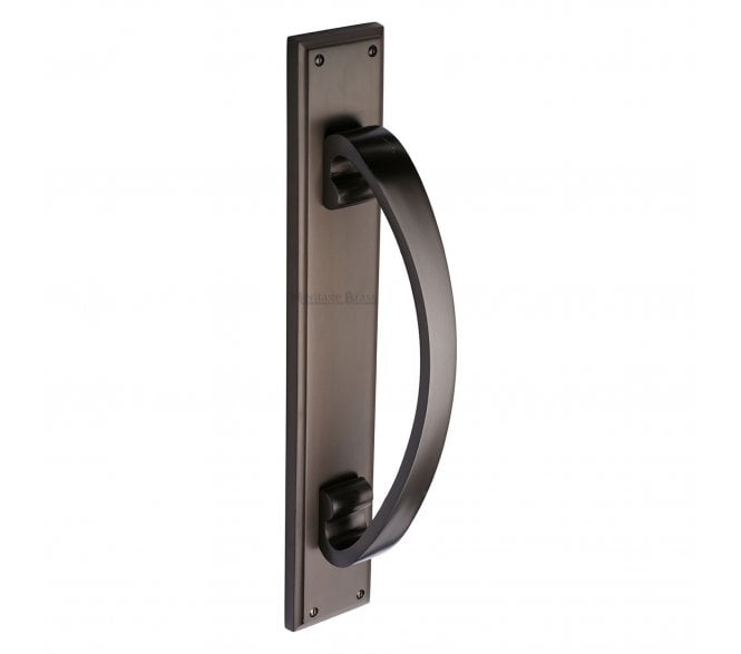 Heritage Brass V1162 Large Pull Handle On 460x76mm Backplate - Matt Bronze