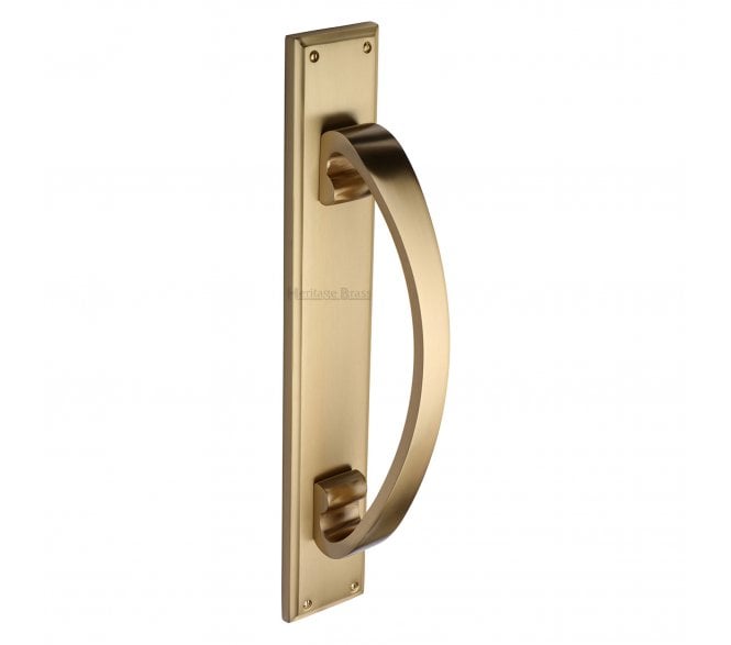 Heritage Brass V1162 Large Pull Handle On 460x76mm Backplate - Satin Brass