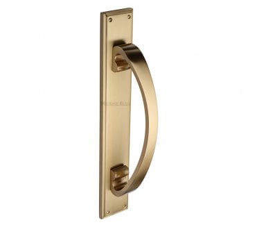 Heritage Brass V1162 Large Pull Handle On 460x76mm Backplate - Satin Brass