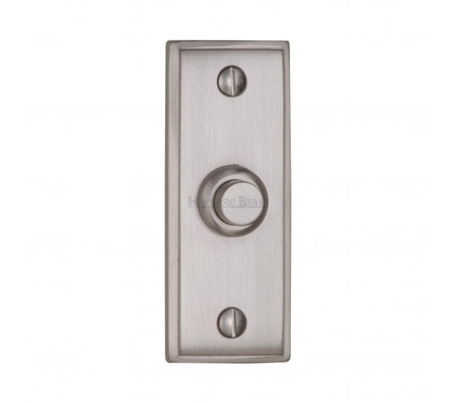 Heritage Brass V1180 Oblong Bell Push - Satin Chrome
