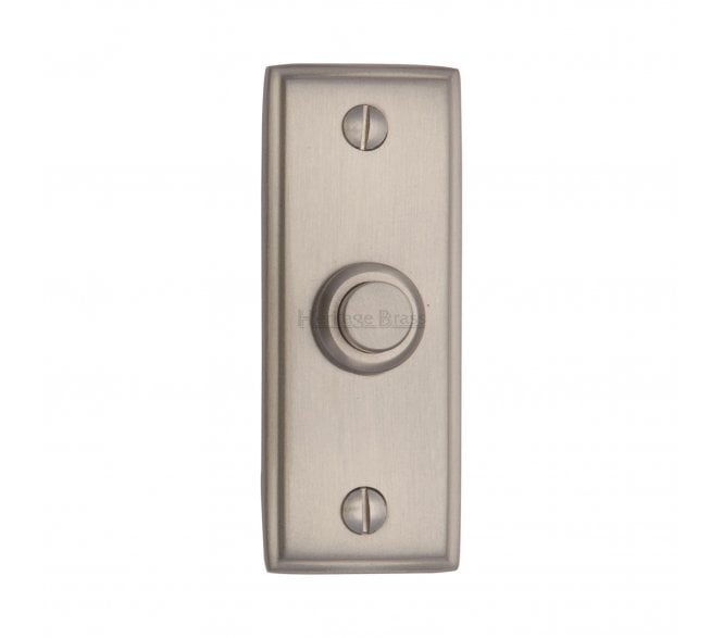 Heritage Brass V1180 Oblong Bell Push - Satin Nickel