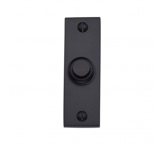 Heritage Brass V1182 Rectangular Bell Push - Matt Black