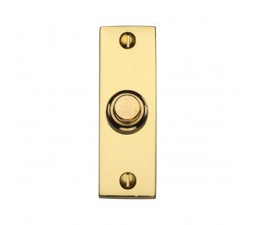 Heritage Brass V1182 Rectangular Bell Push - Polished Brass