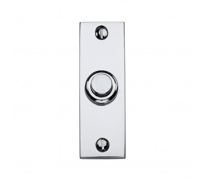Heritage Brass V1182 Rectangular Bell Push - Polished Chrome