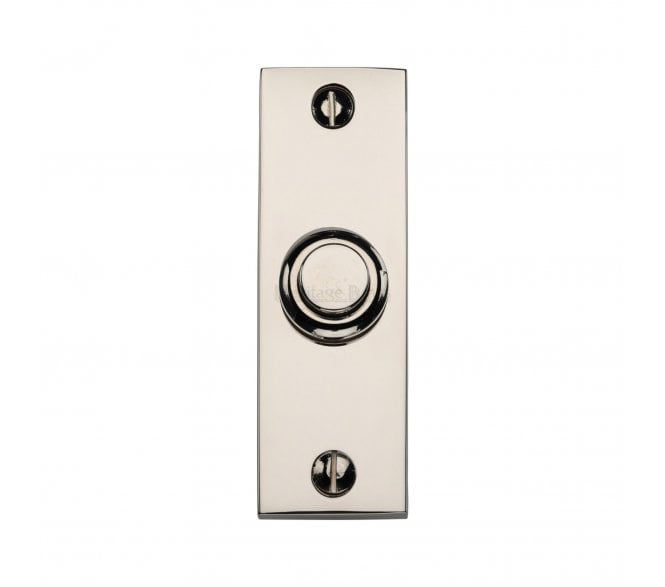 Heritage Brass V1182 Rectangular Bell Push - Polished Nickel