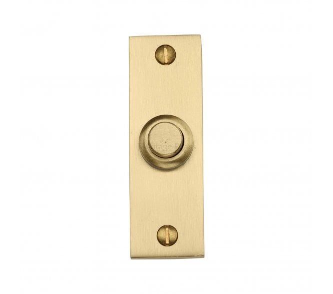 Heritage Brass V1182 Rectangular Bell Push - Satin Brass