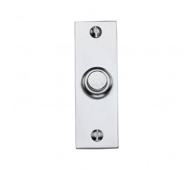 Heritage Brass V1182 Rectangular Bell Push - Satin Chrome