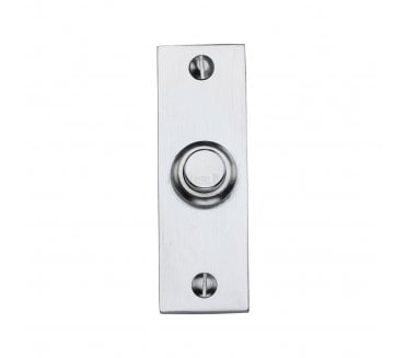 Heritage Brass V1182 Rectangular Bell Push - Satin Chrome