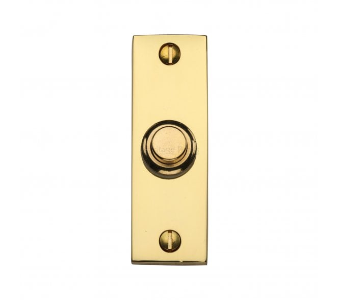 Heritage Brass V1182-ULB Rectangular Bell Push - Unlacquered Brass