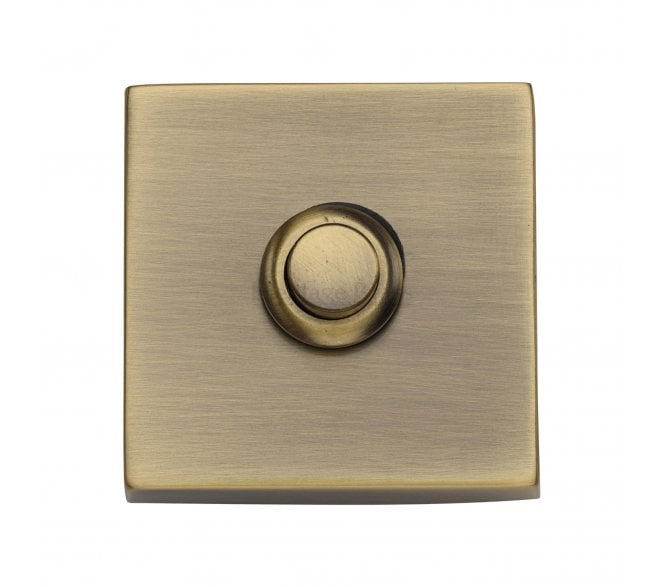 Heritage Brass V1188 Square Bell Push - Antique Brass