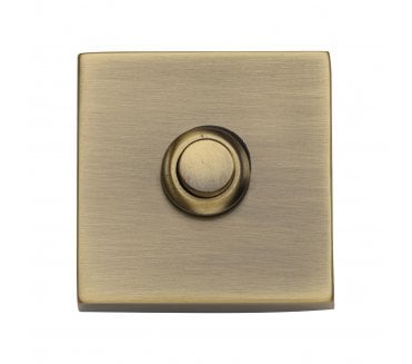 Heritage Brass V1188 Square Bell Push - Antique Brass